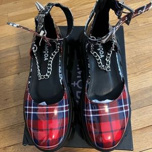 Plaid and Leopard Spike and Chain Platforms